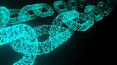 Modern technology video footage. Digital chain. Blockchain. Abstract background.