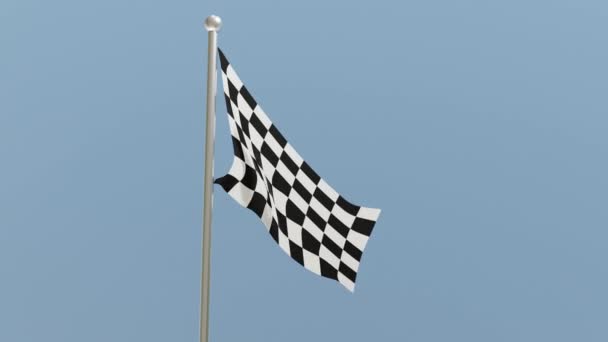 Checkered Racing Flag Start Race Waving Flag Sports Concept — Vídeos de Stock