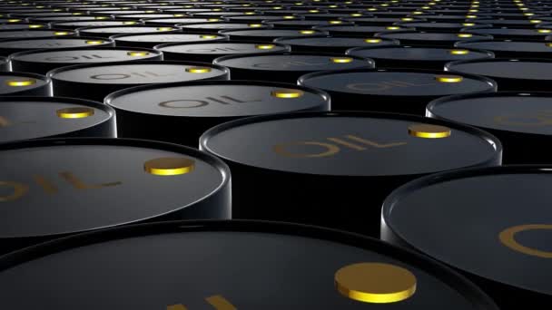Many Barrels Oil Oil Barrels Fuel Petroleum — ストック動画