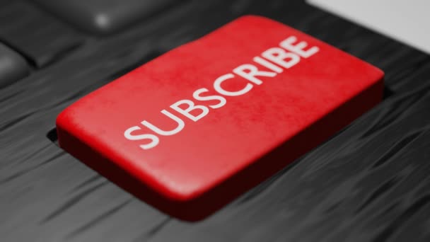 Pressing Subscribe Button Keyboard Subscription Social Media — Vídeos de Stock