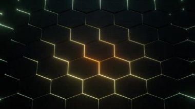 Modern soyut video görüntüleri. Parlayan altıgenler.