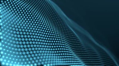Abstract technology dynamic background. Many dots in motion. Modern backdrop.