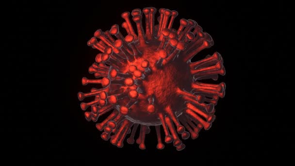 Dying Coronavirus Cell Video Covid Body Collapse Black Background — Stockvideo