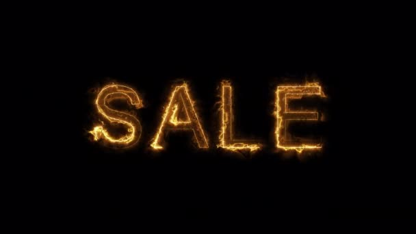 Colorful Fire Inscription Sale Transparent Background Discount Concept Suitable Online — Stockvideo