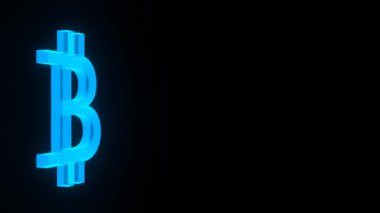 Modern Bitcoin işareti hologramı. Dijital para birimi kavramı. Kripto sembolü yansıması. Yatırım kavramı.