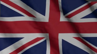 Büyük Britanya bayrağı rüzgarda dalgalanıyor. Birleşik Krallık ulusal bayrak video görüntüleri. İngiltere.