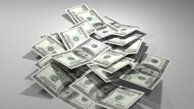 100 US dollar money composition. Financial background. Many banknotes and wads of money. Business or economy concept. Cash.