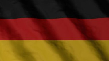 Rüzgarda sallanan Alman bayrağı. Almanya ulusal bayrak video görüntüleri.