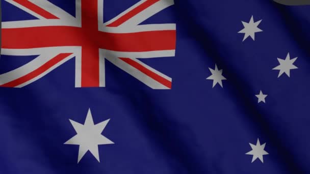 Drapeau Australien Agitant Vent Australie Drapeau National Séquences Vidéo — Video