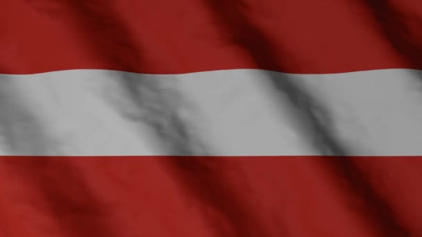 Bandera Austria Ondeando Viento Imágenes Vídeo Bandera Nacional Austriaca — Vídeos de Stock