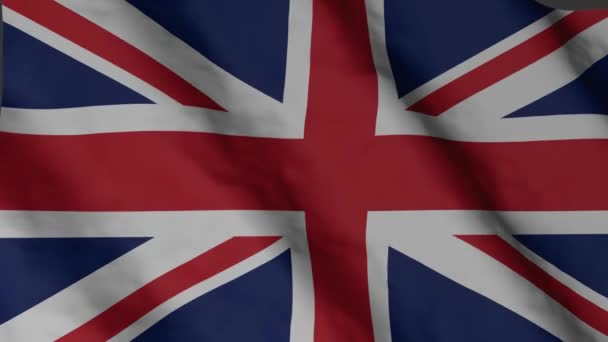 Флаг Великобритании Размахивающий Ветром Видеозапись Флага Великобритании — стоковое видео