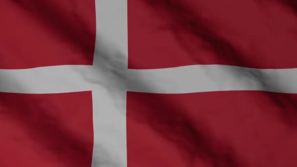 Drapeau Danois Agitant Vent Danemark Drapeau National Séquences Vidéo — Video