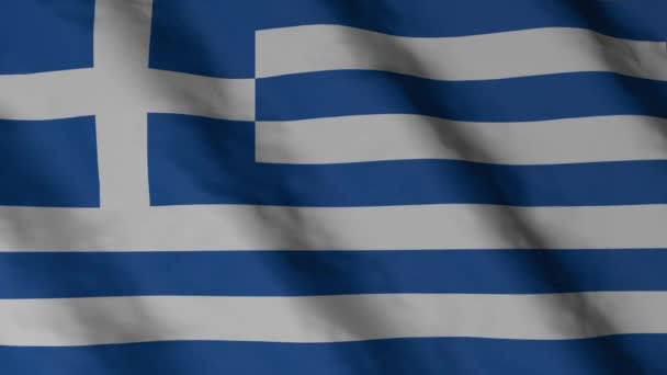 Bandera Griega Ondeando Viento Grecia Imágenes Vídeo Bandera Nacional — Vídeo de stock