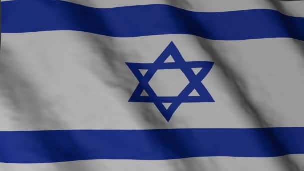 Izraelska Flaga Powiewa Wietrze Izraelska Flaga Narodowa Materiał Wideo — Wideo stockowe