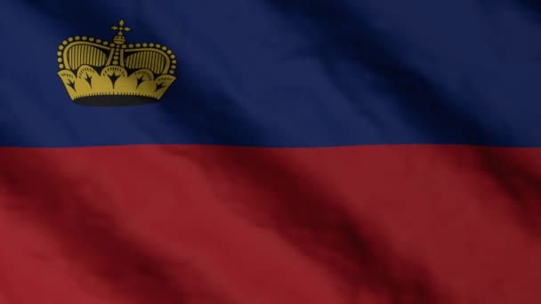 리히텐슈타인의 바람에 흔들리고 Liechtenstein National Flag Video Video — 비디오