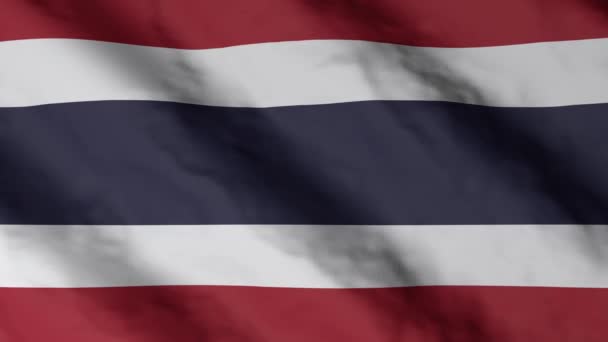 Drapeau Thaïlandais Agitant Dans Vent Thaïlande Drapeau National Séquences Vidéo — Video