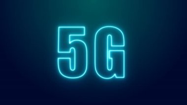 5G modern background. Neon technology backdrop. Fifth generation mobile communications.