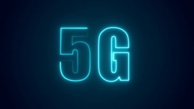 5G modern background. Neon technology backdrop. Fifth generation mobile communications.