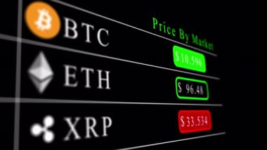 Crypto market concept. Crypto currency price. Alpha channel.