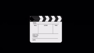 Clapperboard isolated on transparent background. Filming a movie. Alpha channel.