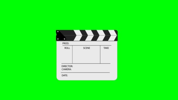 Clapperboard Isolated Chromakey Background Filming Movie Green Screen — Stock videók