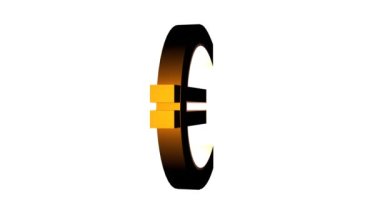 Golden Euro sign on white background. Currency.