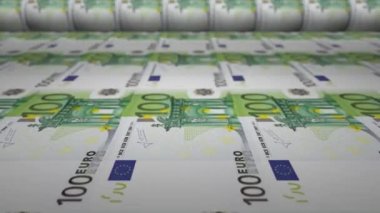 Para basma makinesine 100 euro. Para basma videosu. Banknotlar.