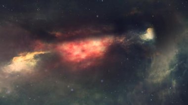 Uzay görüntülerini aç. Uzay gaz bulutları. Kozmos nötr animasyon. Parlak yıldızlar.