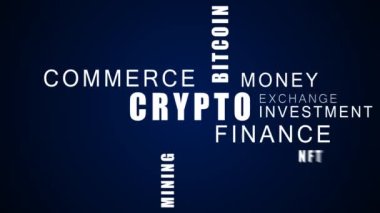 Crypto technology background. Intro. Typography backdrop Crypto currency