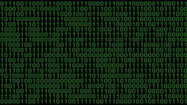 Bitcoin sign in binary code. Modern crypto currency concept. Blockchain.