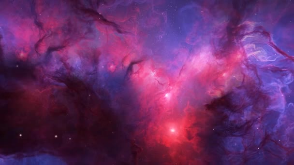 Uzay Görüntülerini Uzay Gaz Bulutları Kozmos Nötr Animasyon Parlak Yıldızlar — Stok video