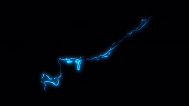 Lightning on black background. Electrical discharge.