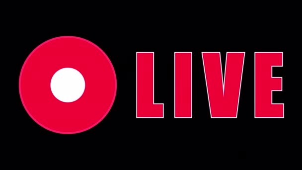 Live Stream Animated Icon Transparent Background Live Broadcast Alpha Channel — Stock Video
