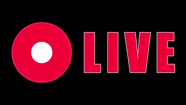 Live Stream Animated Icon Transparent Background Live Broadcast Alpha Channel — Vídeo de Stock