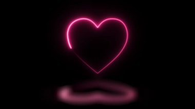 Neon heart icon. Symbol of love.