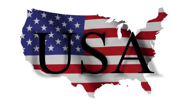 Map United States America Colors Usa Flag Isolated White Background — Vídeo de Stock