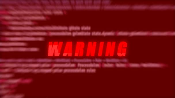 Hacker Attack Warning Programming Code Programming Language Strings Screen Hack — Vídeo de stock