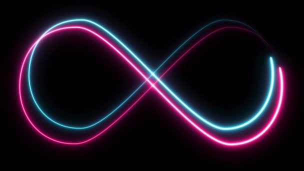 Neon Sign Infinity Lines Motion Endless — Wideo stockowe