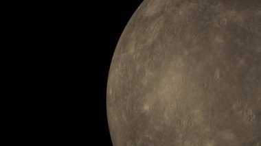Spinning planet Mercury. Beautiful space 4k video footage.