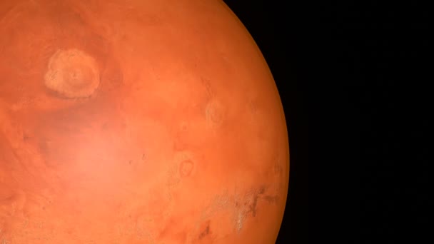 Spinning Planet Mars Beautiful Space Video Footage — Vídeos de Stock