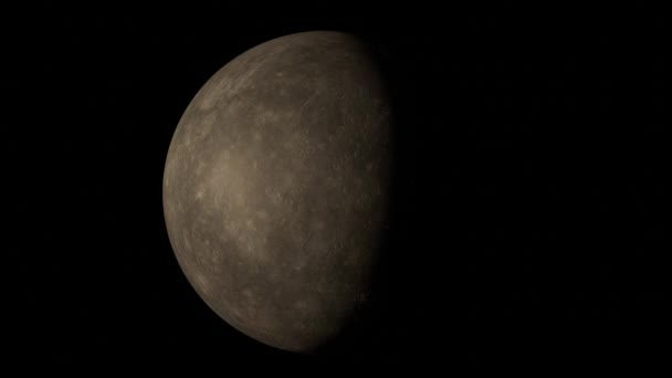 Spinning Planet Mercury Beautiful Space Video Footage — Stock videók