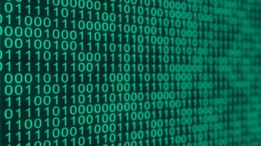 Binary code. Zeros and ones on screen. Programming concept. Coding.