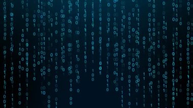 Binary code. Zeros and ones on screen. Programming concept. Coding.