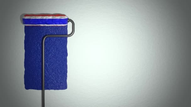 Roller Paints Wall Colors French Flag Travel Concept France — Wideo stockowe