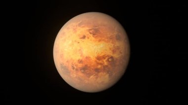 Spinning planet Venus. Beautiful space 4k video footage.