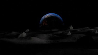 Ay 'dan Dünya' ya görüntü. Dünya animasyonunun dönüşü.