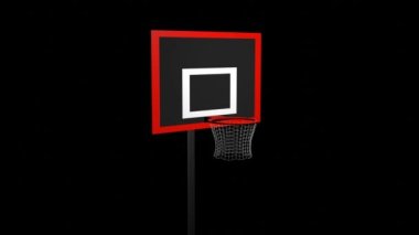 Basketbol topu sepetin içine uçuyor. Oyun.
