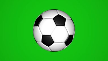 Soccer ball flying to camera on chromakey background. Football.