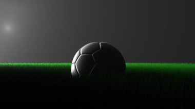 Stadyumda futbol topu. Futbol mu? Bahis terfisi için uygun spor konsepti. 3 Boyutlu Hazırlama.