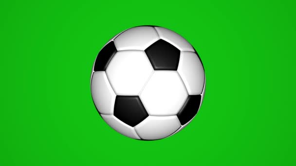 Soccer Ball Flying Camera Chromakey Background Football — Stockvideo